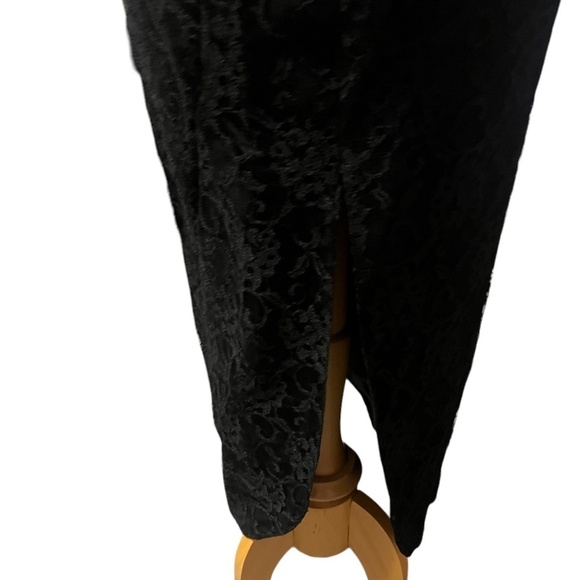 VTG ROBERTA CALIFORNIA BLACK Floral LACE Gothic ROMANTIC Evening DRESS Women’s - Picture 8 of 15